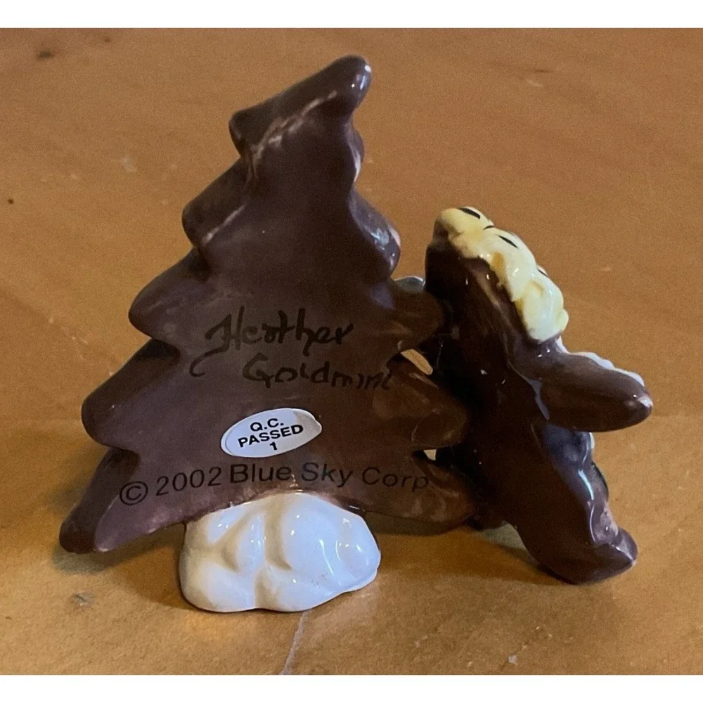 Set Of 3 Blue Sky By Clayworks Heather‎ Goldminc Gingerman Christmas Collection